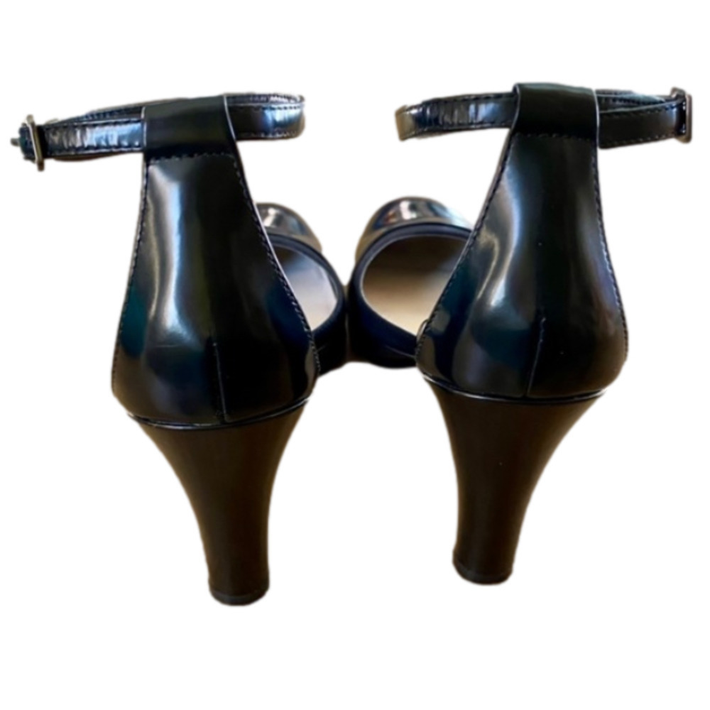 ANNE KLEIN Shoes Ankle Strap Black Patent Leather 3” Heel Womens Siz… - Picture 7 of 10